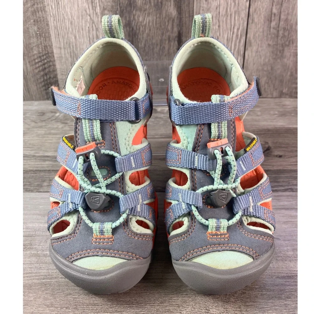 Keen Seacamp II CNX Kids Sandals Blue Orange 1022975 Size 12 US EU 30